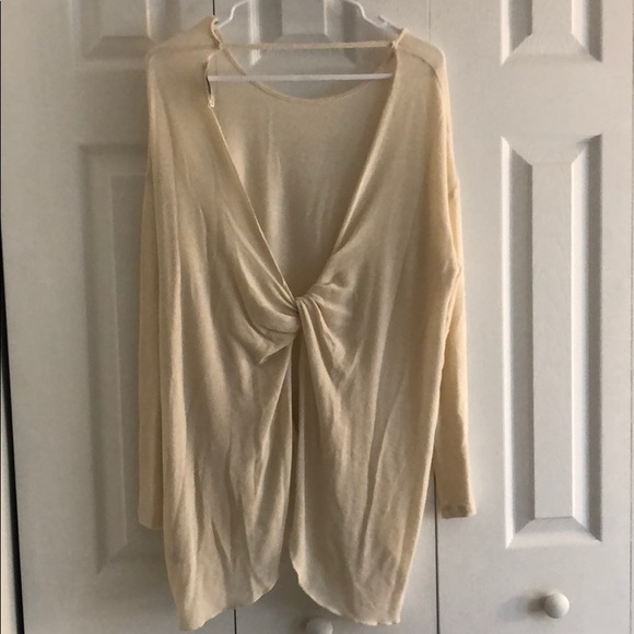 Express one eleven cream twist back light sweater - Picture 2 of 2